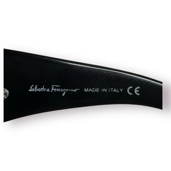 Salvatore Ferragamo Rhinestone Flower Sunglasses Gray Gradient 2144-B Vintage - Picture 8 of 12